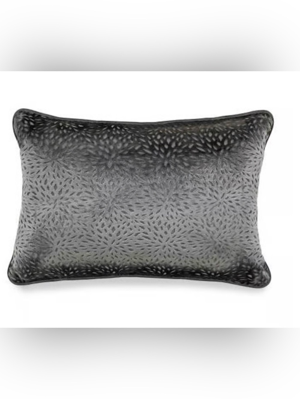 Broyhill Petals Dark Gray Lumbsr Throw Pillow~20in x 14in. x 3in. - Picture 8 of 8